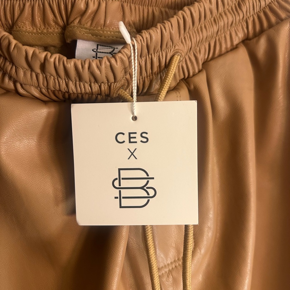 Brown Leather joggers